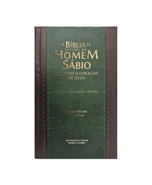 BÍBLIA DO HOMEM SÁBIO SEGUNDO O CORAÇÃO DE DEUS ARC C/ HARPA CAPA DURA - BORDÔ E VERDE
