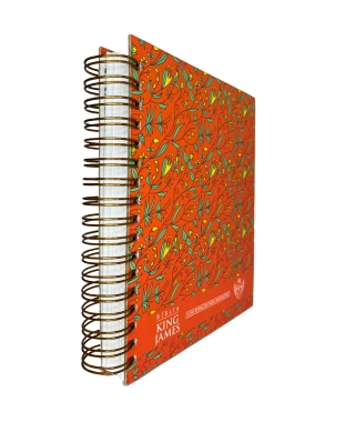 BÍBLIA PARA ANOTAÇÕES - KING JAMES ATUALIZADA - PDJV - ESPIRAL - FLORAL COR SALMÃO