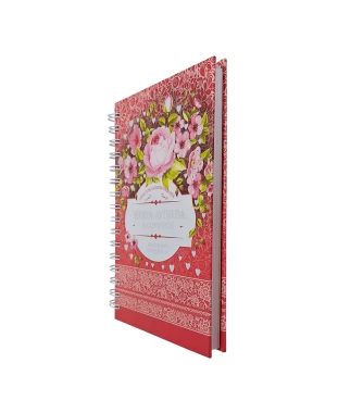 HARPA AVIVADA E CORINHOS WIRE-O L. HIPERG. - MOD. 03 FLORAL ROSA