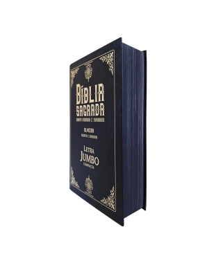 BÍBLIA JUMBO ARC C/ HARPA - CAPA DURA - COMPACTA - CLÁSSICA AZUL
