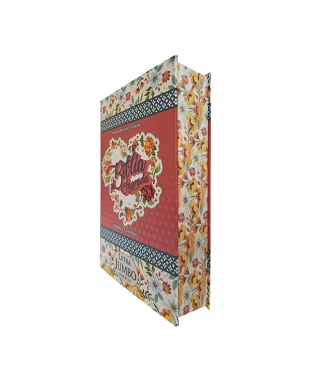 BÍBLIA JUMBO ARC C/ HARPA - CAPA DURA - COMPACTA - CORAÇÃO FLORAL