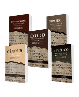 LIVRO BOX 5 LIVROS PENTATEUCO BILÍNGUE - ESTUDO DA TORÁ