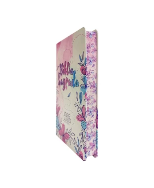 BÍBLIA SLIM CAPA DURA KJA - FLORES DESENHO