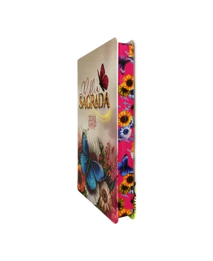 BÍBLIA SLIM CAPA DURA KJA - FLORES E BORBOLETAS
