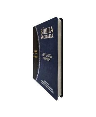 BÍBLIA SLIM LARGE ARC C/ HARPA PU BICOLOR - AZUL E PRETO