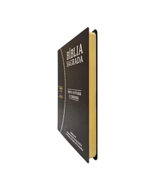 BÍBLIA SLIM LARGE ARC C/ HARPA PU BICOLOR - PRETO E VINHO