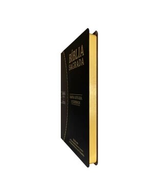 BÍBLIA SLIM LARGE ARC C/ HARPA PU BICOLOR - PRETO E MARROM