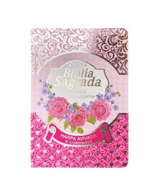 BÍBLIA L. HIPERGIGANTE PPM ARC FULL COLOR LAMINADA C/ HARPA - PINK