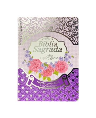 BÍBLIA L. HIPERGIGANTE PPM ARC FULL COLOR LAMINADA C/ HARPA - LILÁS