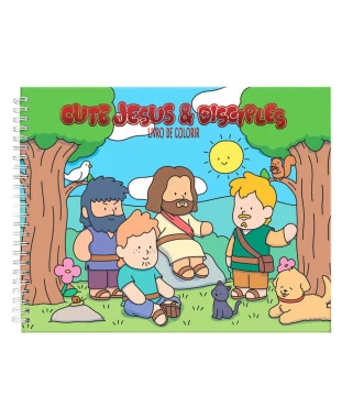 LIVRO DE COLORIR CUTE JESUS AND DISCIPLES CAPA DURA - ENSINAMENTOS DE JESUS