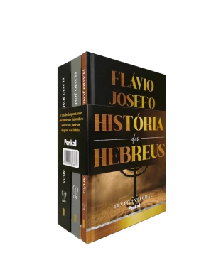 LIVRO BOX COM 3 LIVROS A HISTORIA DOS HEBREUS FLÁVIO JOSEFO - CAPA DURA