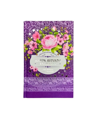 HARPA AVIVADA E CORINHOS CAPA DURA L. HIPERG. MOD. 01 FLORAL LILÁS