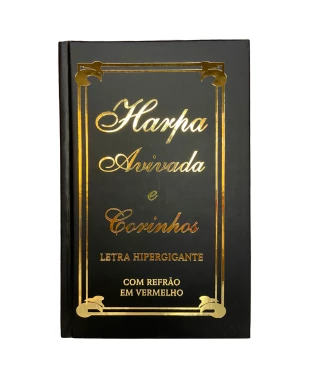 HARPA AVIVADA E CORINHOS CAPA DURA L. HIPERG. MOD. 12 TRADICIONAL PRETA