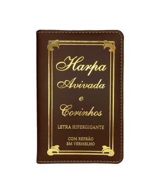 HARPA AVIVADA E CORINHOS LUXO PU L. HIPERG. MOD. 35 TRADICIONAL MARROM