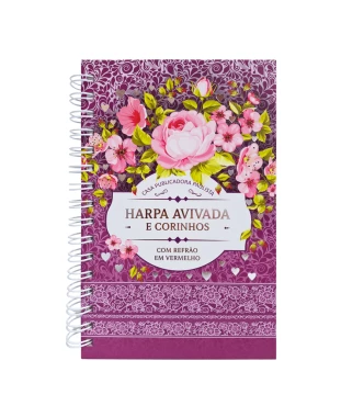 HARPA AVIVADA E CORINHOS WIRE-O L. HIPERG. - MOD. 01 FLORAL LILÁS