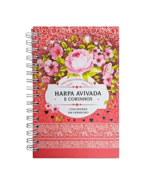 HARPA AVIVADA E CORINHOS WIRE-O L. HIPERG. - MOD. 03 FLORAL ROSA