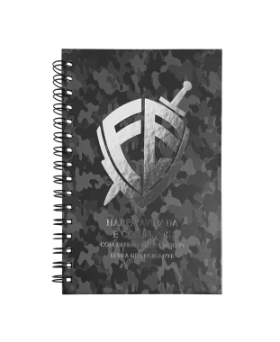 HARPA AVIVADA E CORINHOS WIRE-O L. HIPERG. - MOD. 05 ESCUDO CAMUFLADA