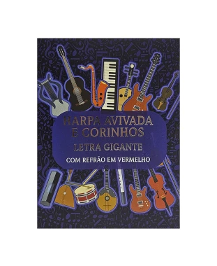 HARPA AVIVADA E CORINHOS BROCH. L. GIGANTE 12X15,3 CM - MOD.04 NOTAS MUSICA
