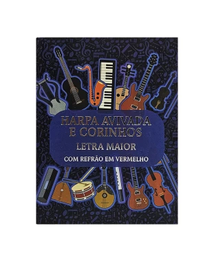HARPA AVIVADA E CORINHOS BROCH. PEQUENO C/ LETRA MAIOR - MOD. 04 NOTAS MUSICA