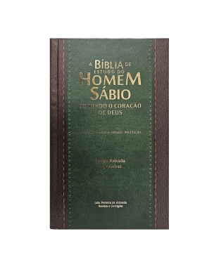 BÍBLIA DO HOMEM SÁBIO SEGUNDO O CORAÇÃO DE DEUS ARC C/ HARPA CAPA DURA - BORDÔ E VERDE
