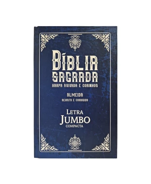 BÍBLIA JUMBO ARC C/ HARPA - CAPA DURA - COMPACTA - CLÁSSICA AZUL