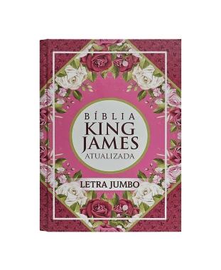 BÍBLIA JUMBO KJA - CAPA DURA - ROSA GEOMÉTRICA
