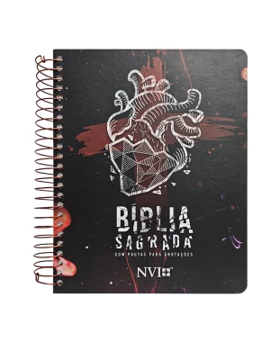 BÍBLIA PARA ANOTAÇÕES - NVI - ESPIRAL - CORAÇÃO DE PEDRA