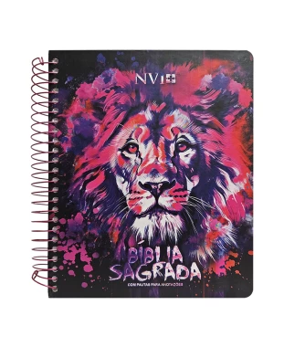 BÍBLIA PARA ANOTAÇÕES - NVI - ESPIRAL - NOVO LEÃO AQUARELA