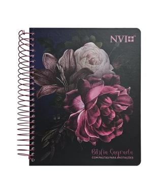 BÍBLIA PARA ANOTAÇÕES - NVI - ESPIRAL - ARRANJO FLORAL