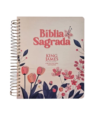 BÍBLIA PARA ANOTAÇÕES - KJA - ESPIRAL - FLORAL CARTOON