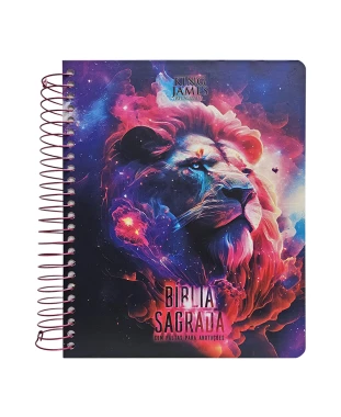 BÍBLIA PARA ANOTAÇÕES - KJA - ESPIRAL - LEÃO NEBULOSA