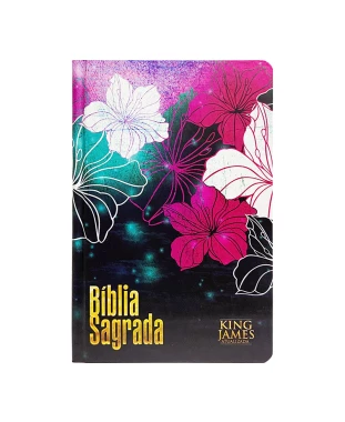 BÍBLIA SLIM CAPA DURA KJA - FLORAL MAGENTA