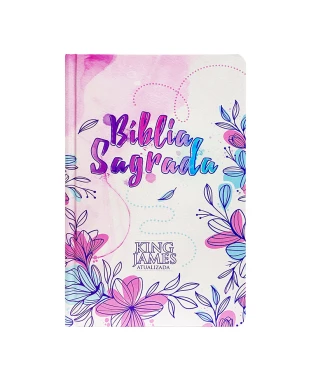 BÍBLIA SLIM CAPA DURA KJA - FLORES DESENHO
