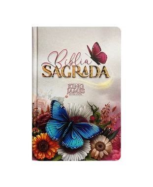 BÍBLIA SLIM CAPA DURA KJA - FLORES E BORBOLETAS