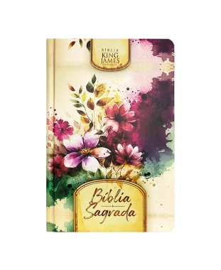 BÍBLIA SLIM CAPA DURA KJA - FLORES E FOLHAS