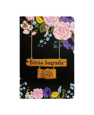 BÍBLIA SLIM CAPA DURA KJA - JARDIM PRETA