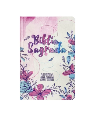BÍBLIA SLIM CAPA DURA ARC HARPA - FLORES DESENHO