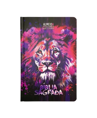 BÍBLIA SLIM CAPA DURA ARC HARPA - NOVO LEÃO AQUARELA
