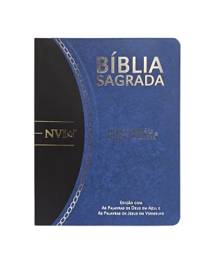BÍBLIA SLIM LARGE NVI PU BICOLOR - AZUL E PRETO