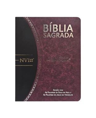 BÍBLIA SLIM LARGE NVI PU BICOLOR - VINHO E PRETO