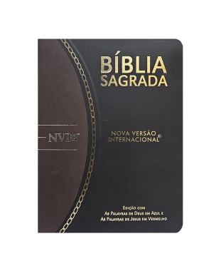 BÍBLIA SLIM LARGE NVI PU BICOLOR - PRETO E MARROM