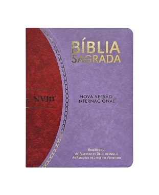 BÍBLIA SLIM LARGE NVI PU BICOLOR - LILÁS E VERMELHO