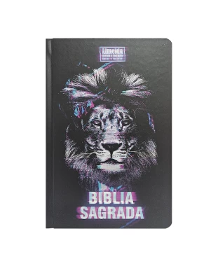 BÍBLIA LT. GIGANTE ARC PPM PJV C/ HARPA - LEÃO GLITCH