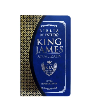 BÍBLIA DE ESTUDO KING JAMES ATUALI. PU BICOLOR - AZUL E PRETO