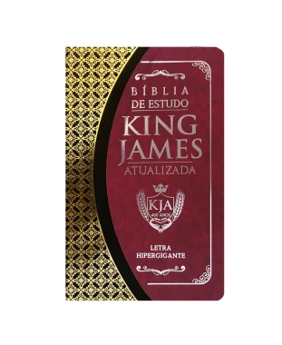BÍBLIA DE ESTUDO KING JAMES ATUALI. PU BICOLOR - BORDÔ E PRETO