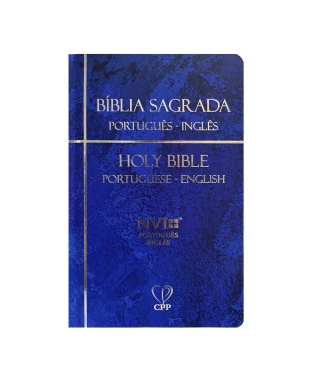 BÍBLIA NVI BILÍNGUE CAPA DURA - AZUL