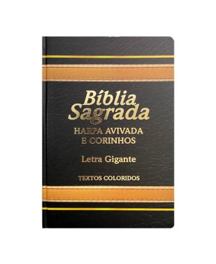 BÍBLIA L. GIGANTE PPM ARC FULL COLOR LAMINADA LUXO C/ HARPA - PRETA