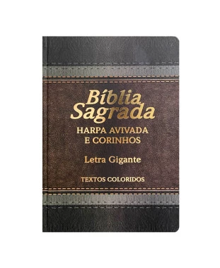 BÍBLIA L. GIGANTE PPM ARC FULL COLOR LAMINADA LUXO C/ HARPA - MARROM