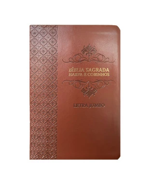 BÍBLIA L. JUMBO ARC FULL COLOR CAPA PU LUXO C/ HARPA - ARABESCO BORDÔ