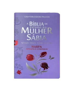 BÍBLIA DA MULHER SÁBIA FULL COLOR C/ HARPA - TULIPA LILÁS